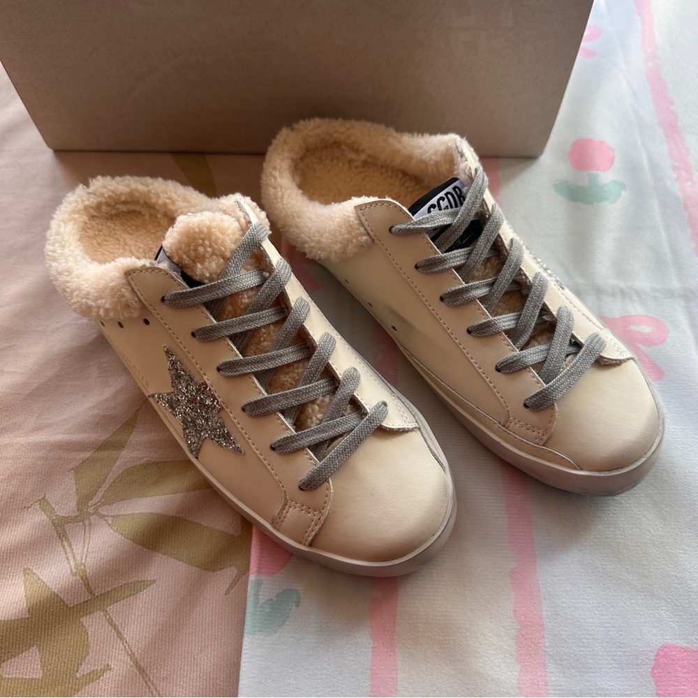 Golden Goose Lined Mule Slippers In Off-White. - Picture 3 of 7